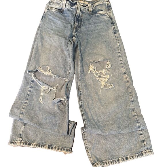 Levi's '94 Baggy Wide Leg Tag 25x31 Actual 27x30Jeans Retro Streetwear Destroyed - Picture 1 of 16